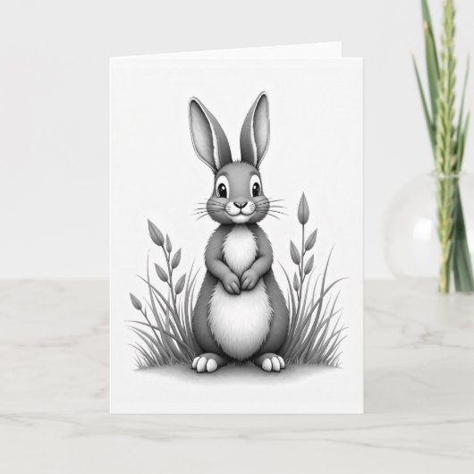 Fluffy Friend Gray Art Card カード (正面)
