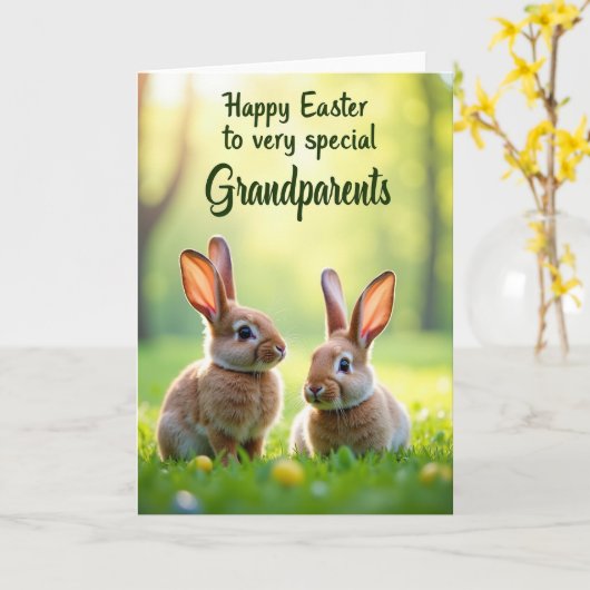 Fluffy Friends Springtime Card カード (黄色い花)