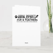 Fluffy Gray Striped Cat with Folk Art Flowers カード (裏面)