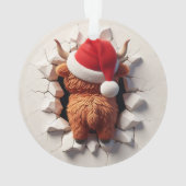 Fluffy Highland Cow Festive Ornament オーナメント (裏面)