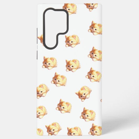 Fluffy Kitten Cute Pattern Phone Case Samsung Galaxyケース (裏面)