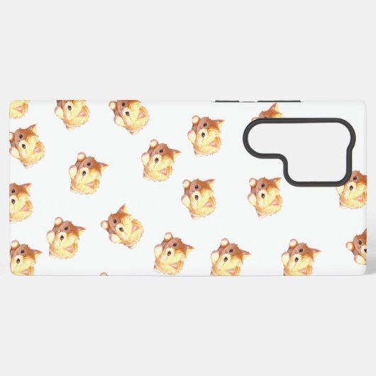 Fluffy Kitten Cute Pattern Phone Case Samsung Galaxyケース (裏面横)