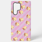 Fluffy Kitten Pink Stripe Phone Case Samsung Galaxyケース (裏面)