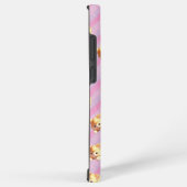 Fluffy Kitten Pink Stripe Phone Case Samsung Galaxyケース (右側面)