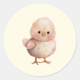Fluffy Little Chick | Cute Spring & Easter Animal  ラウンドシール