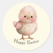 Fluffy Little Chick | Cute Spring & Easter Animal  ラウンドシール (正面)