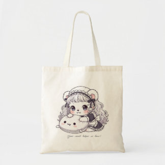 Fluffy Maid Bear - Cute Long Hair & Sweet Outfit トートバッグ