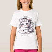 Fluffy Maid Bear - Cute Long Hair & Sweet Outfit Tシャツ (正面)