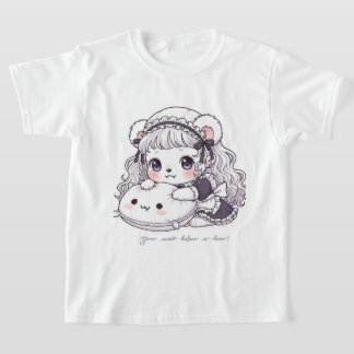 Fluffy Maid Bear - Cute Long Hair & Sweet Outfit Tシャツ