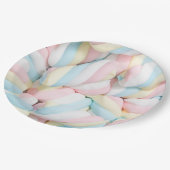 Fluffy Marshmallow Twists Candy ペーパープレート (アングル)