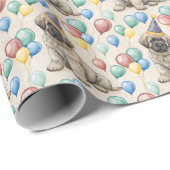 Fluffy Mastiff Puppy Birthday Party Balloons ラッピングペーパー (ロールコーナー)