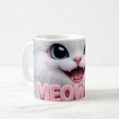 Fluffy Meoww Cat Mug コーヒーマグカップ (正面左)