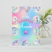 Fluffy monster girl Birthday Invitation 招待状 (スタンド正面)