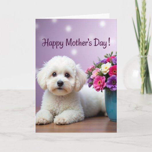 Fluffy Pup Mothers Day Card カード (正面)