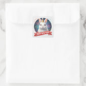 Fluffy Rabbit New Year Sticker スクエアシール (バッグ)