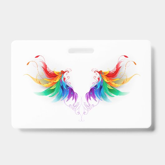 Fluffy Rainbow Wings バッジ (正面)