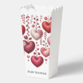 Fluffy Red Floral Heart Baby Shower フェイバーボックス (裏面)