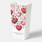 Fluffy Red Floral Heart Baby Shower フェイバーボックス (正面)