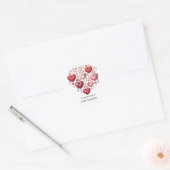Fluffy Red Floral Heart Baby Shower ラウンドシール (封筒)