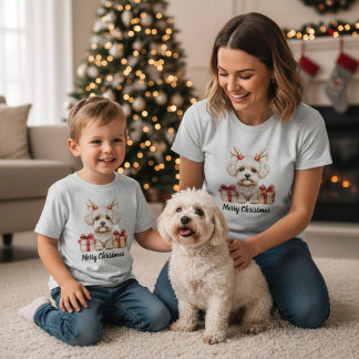 Fluffy Reindeer - Bichon Frise dog Tシャツ