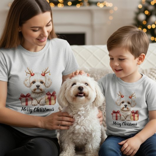 Fluffy Reindeer - Bichon Frise dog Tシャツ