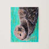 Fluffy Sea Otter Painting ジグソーパズル (縦)