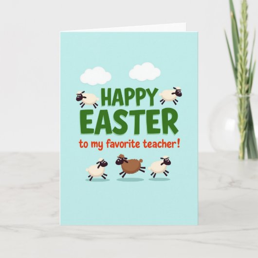 Fluffy Sheep Easter Card カード (正面)