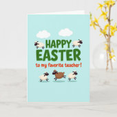Fluffy Sheep Easter Card カード (黄色い花)