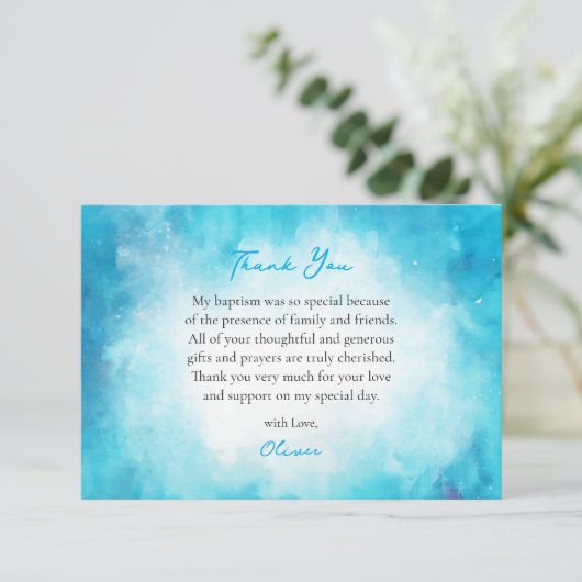 Fluffy Soft Cerulean Clouds Orthodox Baptism       サンキューカード (スタンド正面)