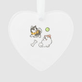 Fluffy Spitz Dogs オーナメント (正面)