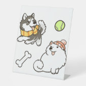 Fluffy Spitz Dogs 台座サイン (正面)