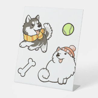 Fluffy Spitz Dogs 台座サイン