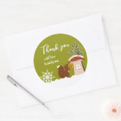 Fluffy Squirrel Gift Winter Baby Shower Gift  ラウンドシール (封筒)