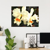 Fluffy White Cat...tleyas ポスター (ホームオフィス)