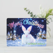 Fluffy White Rabbit in Magical Winter Forest シーズンカード (スタンド正面)