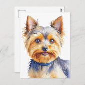 Fluffy Yorkshire Terrier Soft and Gentle Dog Art ポストカード (正面/裏面)