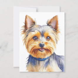 Fluffy Yorkshire Terrier Soft and Gentle Dog Art ポストカード
