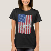 Flugelhorn USA Flag Flugelhorn Player Tシャツ (正面)