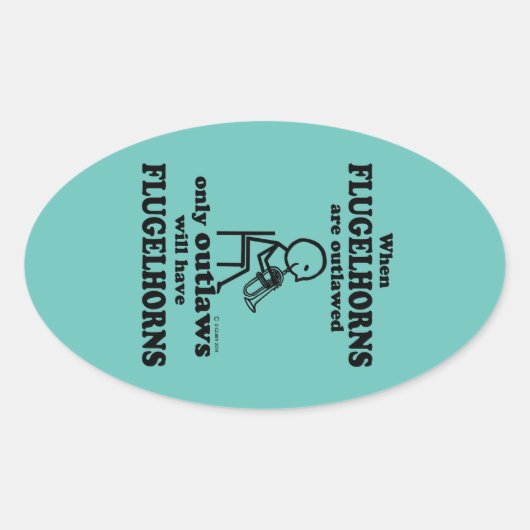 Flugelhorns Outlored Ovalステッカー 楕円形シール (正面)