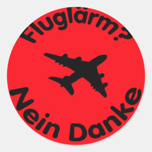 Fluglärm? Nein Danke ラウンドシール (正面)