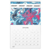 FLUID液体アートコラージュ カレンダー (1月 2027)