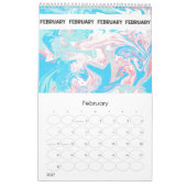 FLUID液体アートコラージュ カレンダー (2月 2027)