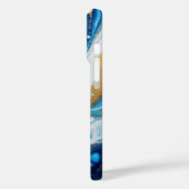 Fluid エレガント Art iPhone 16ケース – 抽象芸術ブルー Case-Mate iPhoneケース (裏面 / 左)