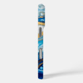 Fluid エレガント Art iPhone 16ケース – 抽象芸術ブルー Case-Mate iPhoneケース (裏面 / 右)