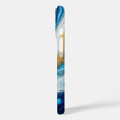 Fluid エレガント Art iPhone 16ケース – 抽象芸術ブルー Case-Mate iPhoneケース (裏面 / 左)