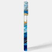 Fluid エレガント Art iPhone 16ケース – 抽象芸術ブルー Case-Mate iPhoneケース (裏面 / 右)