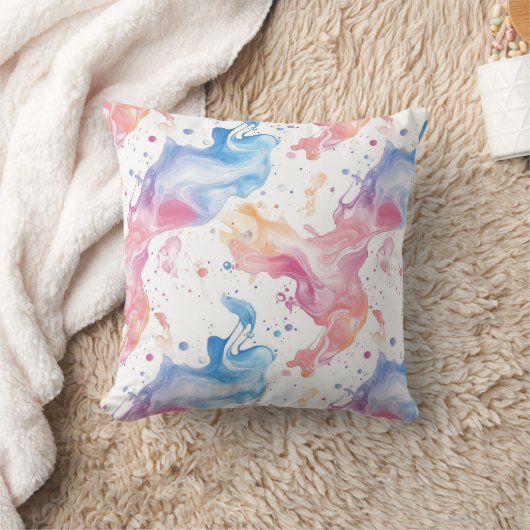 Fluid Abstract Pastel Design クッション (ブランケット)