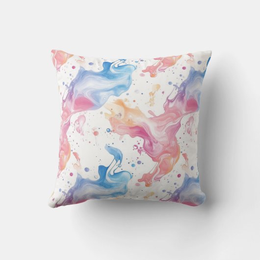Fluid Abstract Pastel Design クッション (裏面)