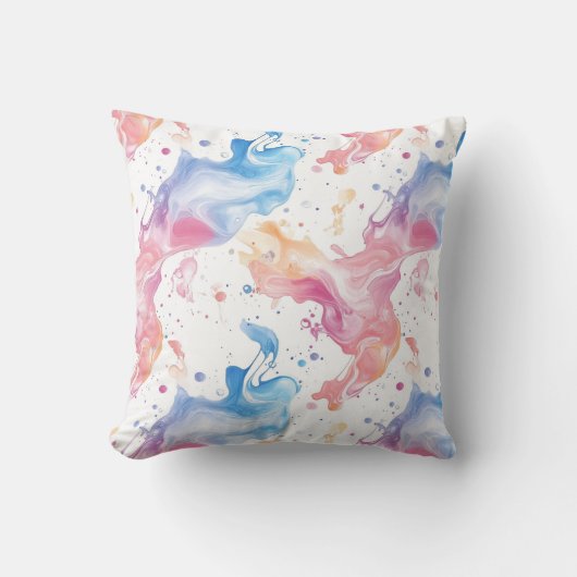 Fluid Abstract Pastel Design クッション (正面)