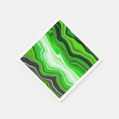 Fluid Artのような緑と黒ストライプのの大理石 スタンダードカクテルナプキン (角)